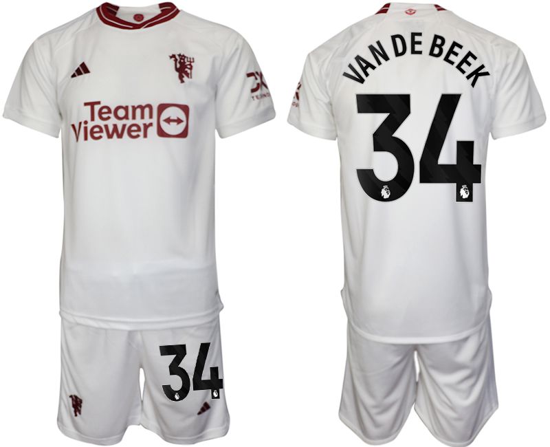 Men 2023-2024 Club Manchester United away white #34 Soccer Jersey->->Soccer Club Jersey